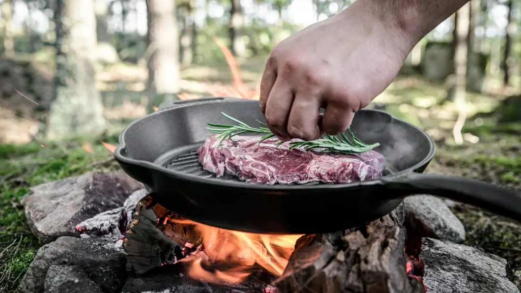 Grill-Feuerpfanne gp35 mit Stiel
