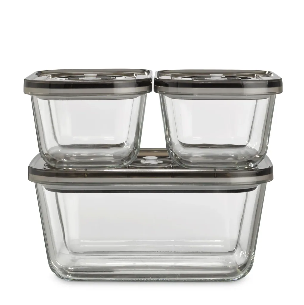 Vakuum-Frischebehälter, 3er Set - 1 x 1500 ml und 2 x 500 ml