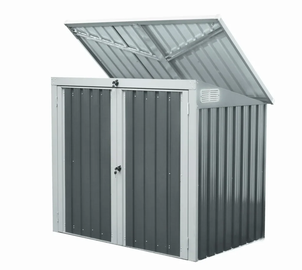 Westmann Metall Mülltonnenbox 2-fach anthrazit/lichtgrau, 101x158x134 cm