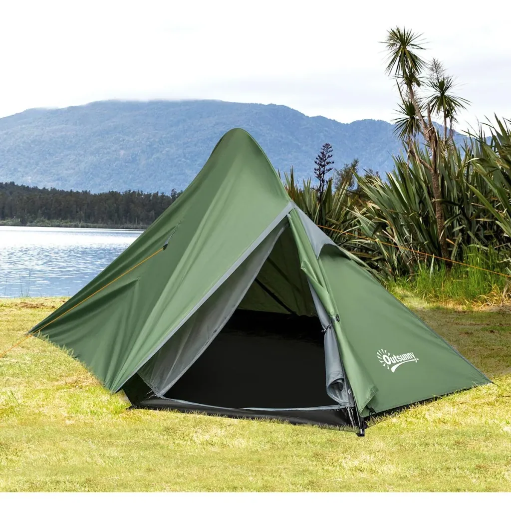 Campingzelt für 2 Personen dunkelgrün