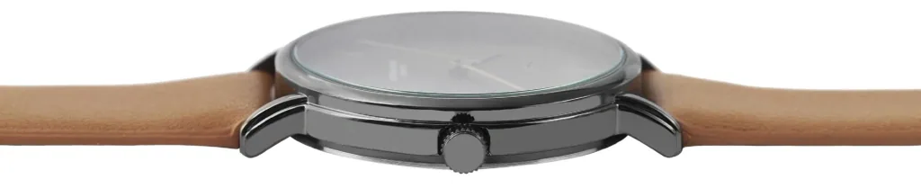 Herrenarmband mit braunem Armband in edler Lederoptik