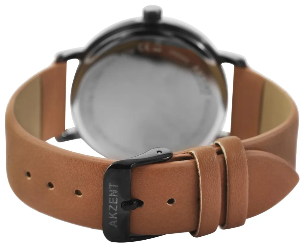 Herrenarmband mit braunem Armband in edler Lederoptik