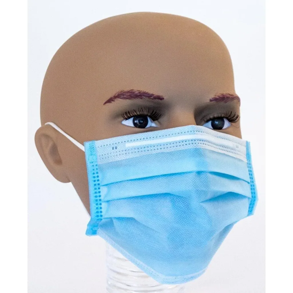 Mundmaske - 50 Stück - 175 x 90mm - Blaue Schrift IIR