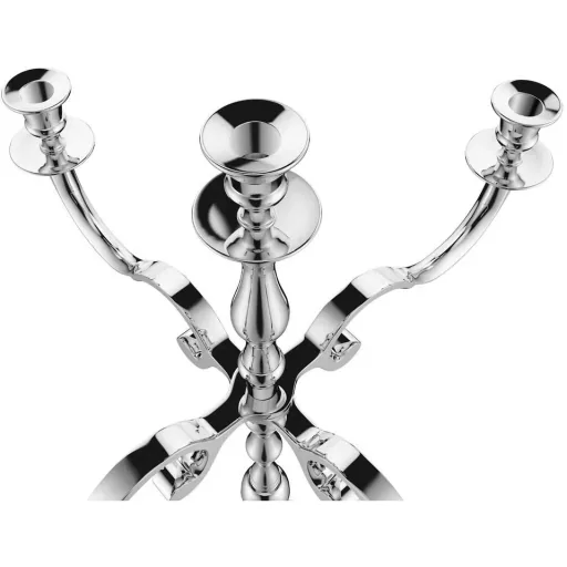 Kerzenständer silber glänzend Aluminium 40cm 5-armig Kandelaber