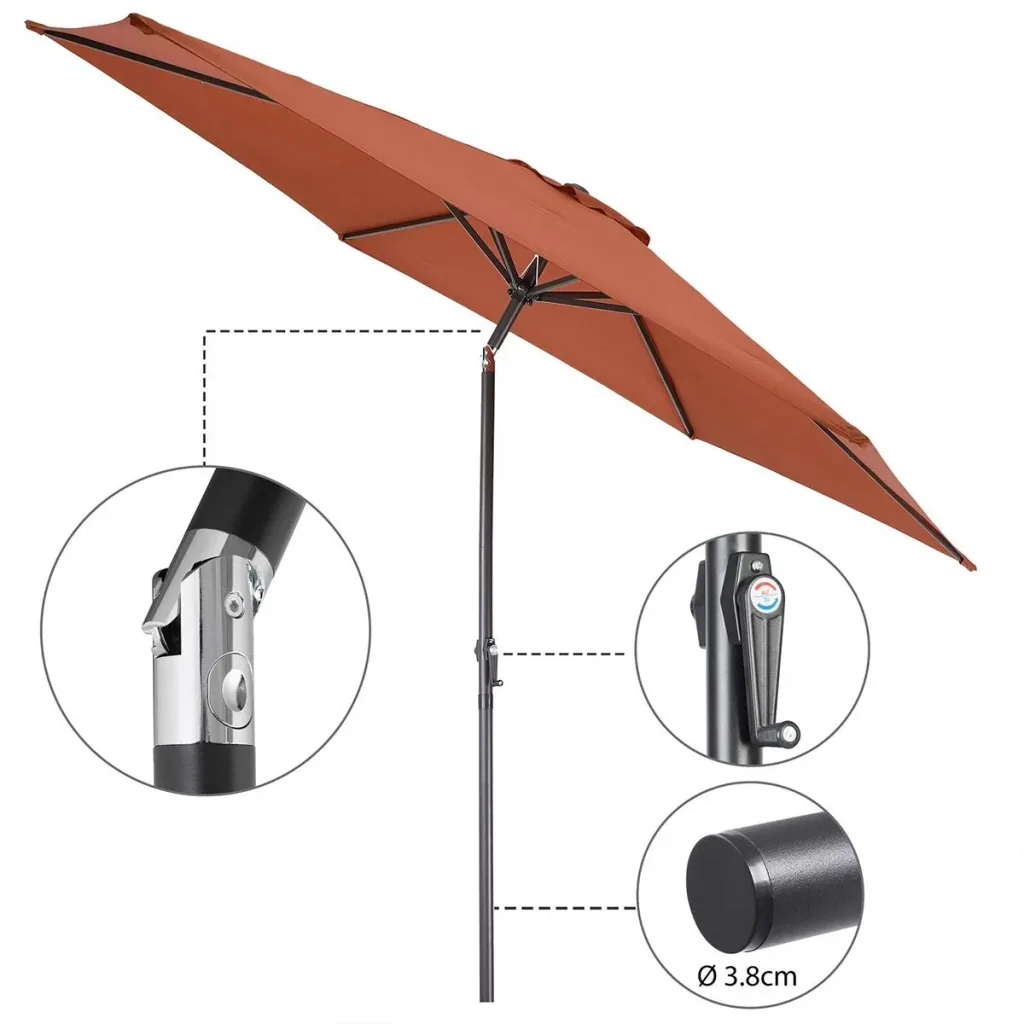 Sonnenschirm Tahiti Terracotta - Ø300cm - UV-Schutz 50+
