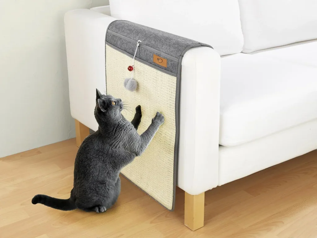 Katzen-Kratzmatte, Anthrazit/ Beige, 128 x 45 cm