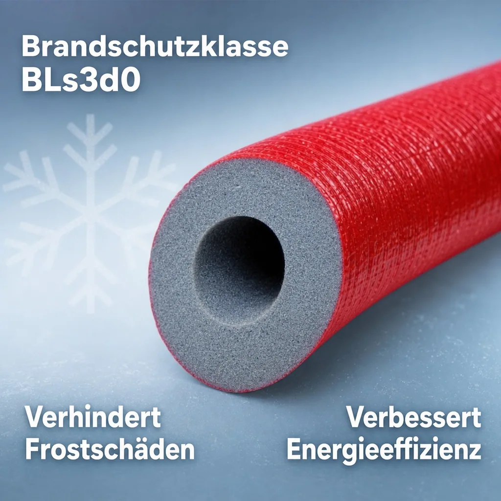 Rohrisolierung Heizungsrohr, 42mm, 25mm, 2m, grau, flexibel