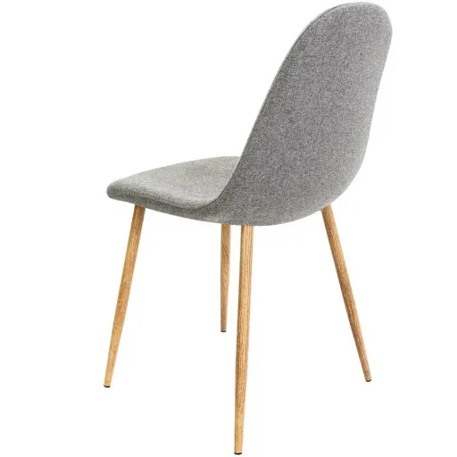 Design-Stuhl mit Stoffbezug hellgrau 4 Stück