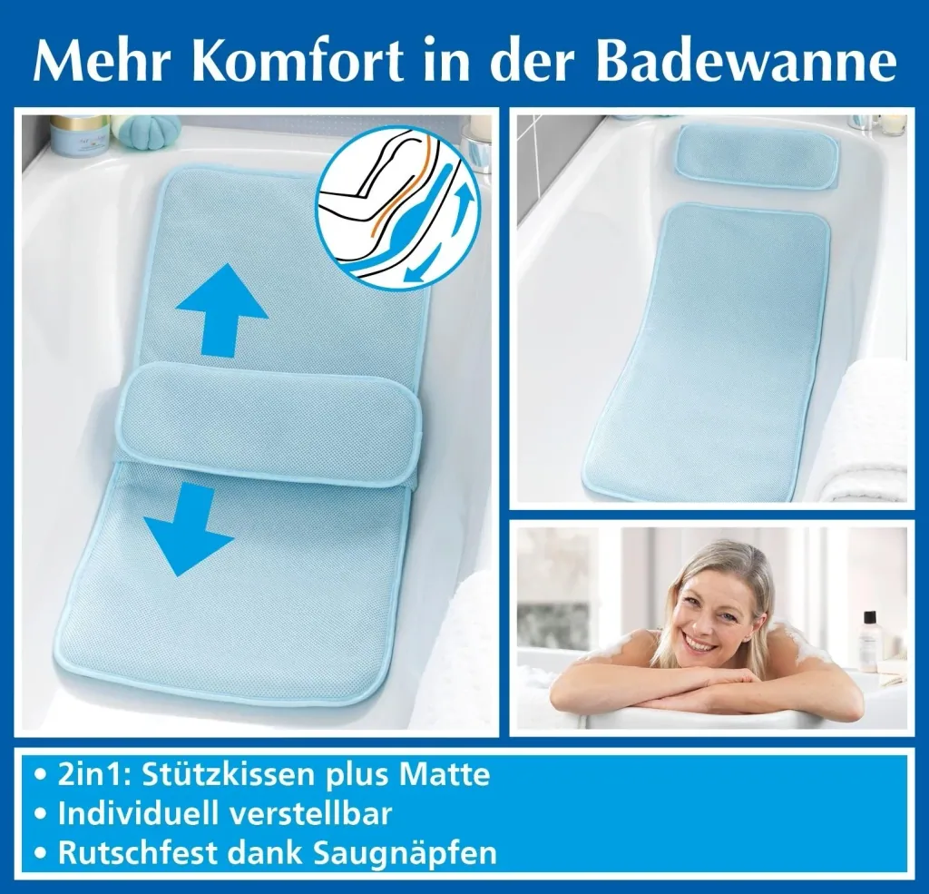 Badewannenmatte mit Kissen