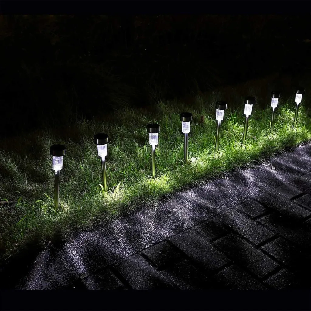 LED Solarlampen 8er Set - Edelstahl - Gartenbeleuchtung - Strahler- 31cm - Verschiedene Farben