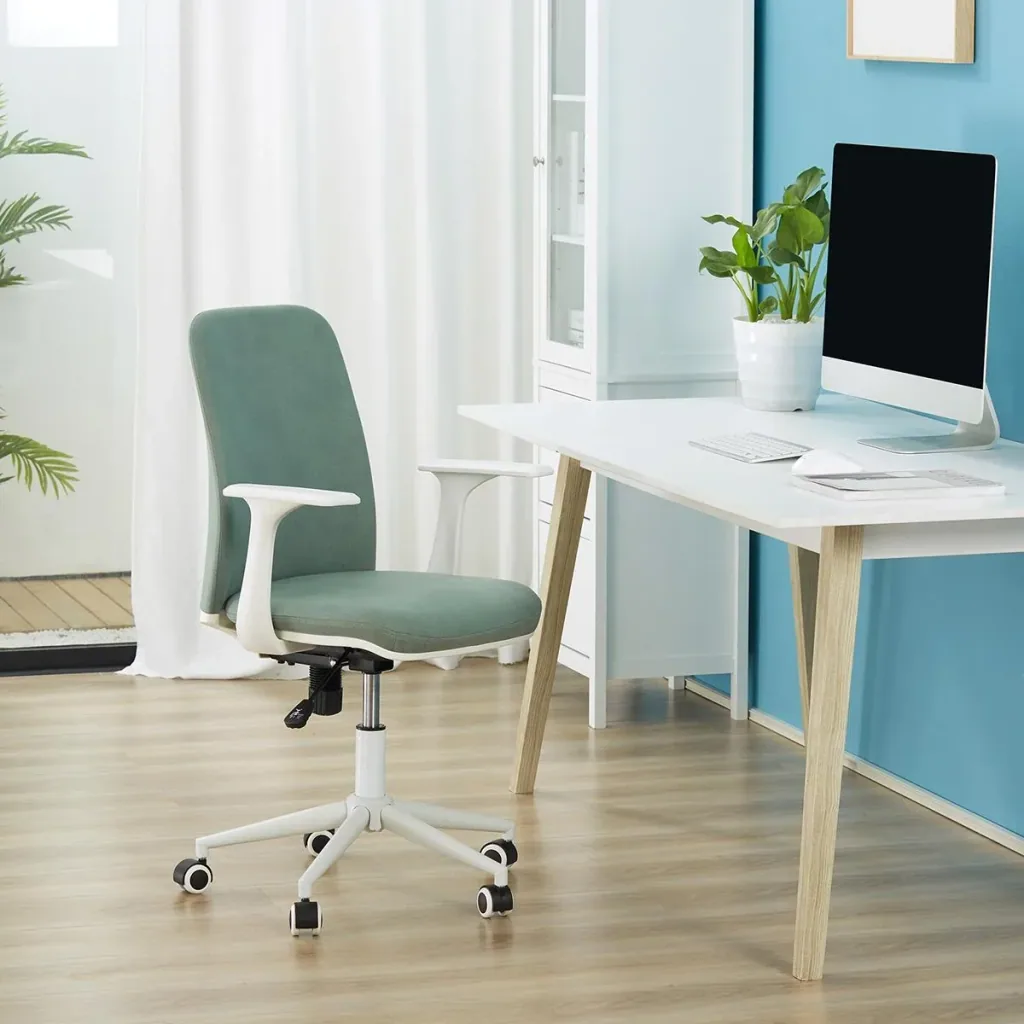 Bürostuhl mit Wippenfunktion Home-Office-Stuhl höhenverstellbarer Schreibtischstuhl ergonomisch 360°-Drehräder Schaumsto