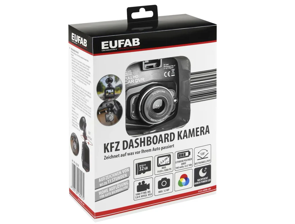 KFZ-Dashboard-Kamera + 32 GB Micro-SD Karte