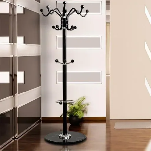 Garderobe / Hutablage - gebogen - schwarz
