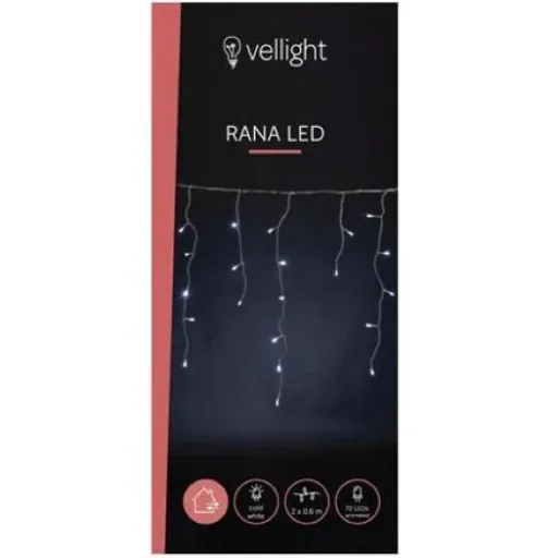 Vellight Weihnachtsbeleuchtung - 2 x 0,6 m - 72 LEDs - Weiß - Innen & Außen