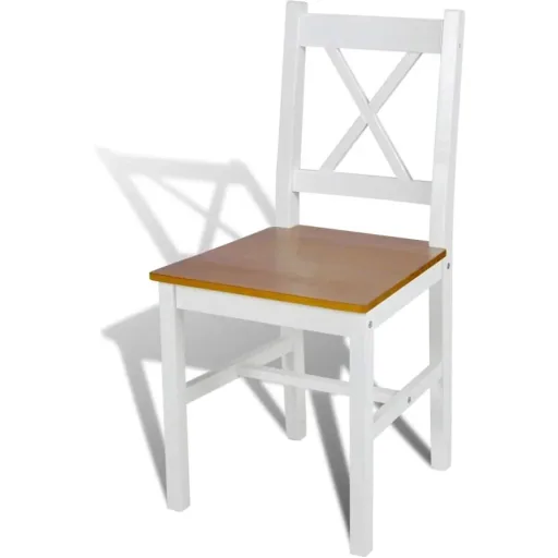 Esstischstühle 2tlg. Kiefer weiß