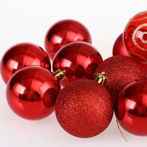 Weihnachtskugeln 102 Stück - Rot
