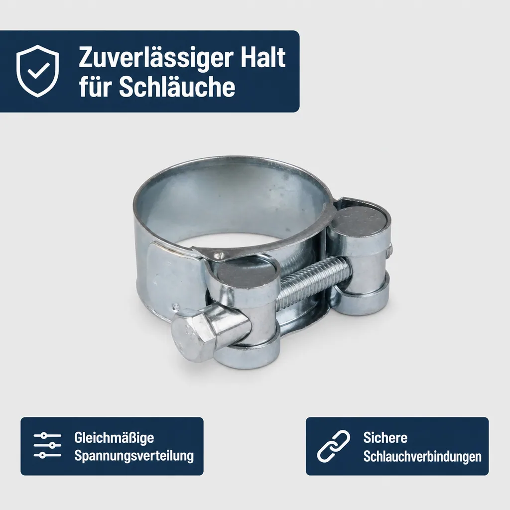 Schlauchschelle, Gelenkbolzenschelle 17-19mm, verzinkt, DIN 3017