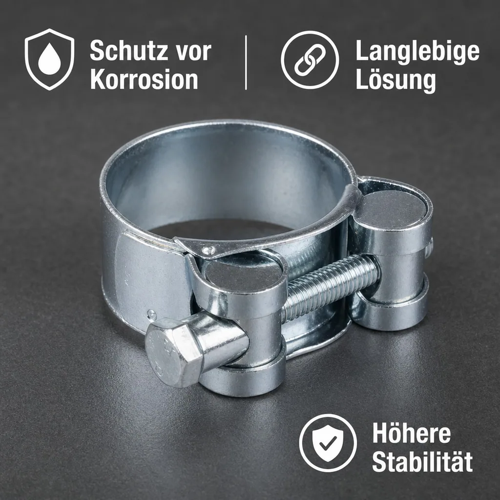 Schlauchschelle, Gelenkbolzenschelle 17-19mm, verzinkt, DIN 3017