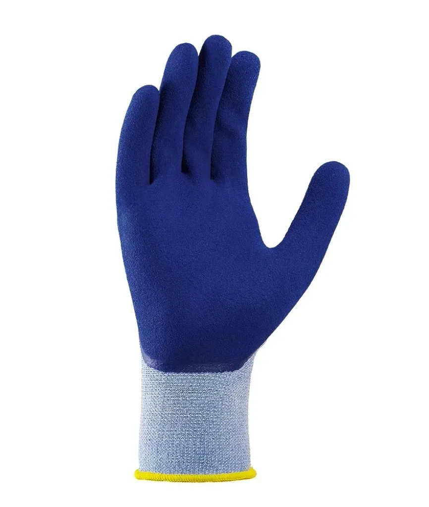 Polyester-Strickhandschuh LATEX hellblau meliert/ mittelblau Gr. 10