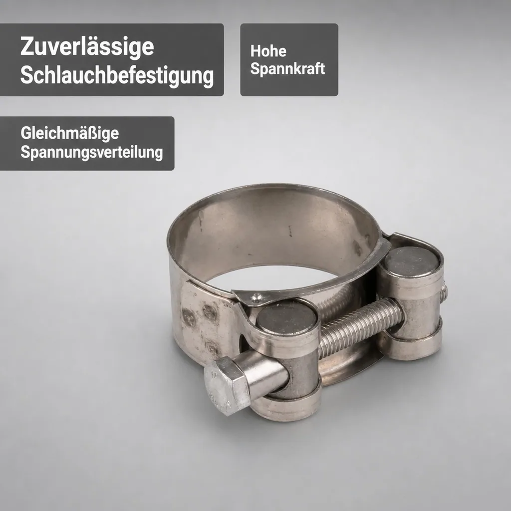 Schlauchschellen 19-21mm, Gelenkbolzenschelle, Spannbackenschelle, DIN 3017