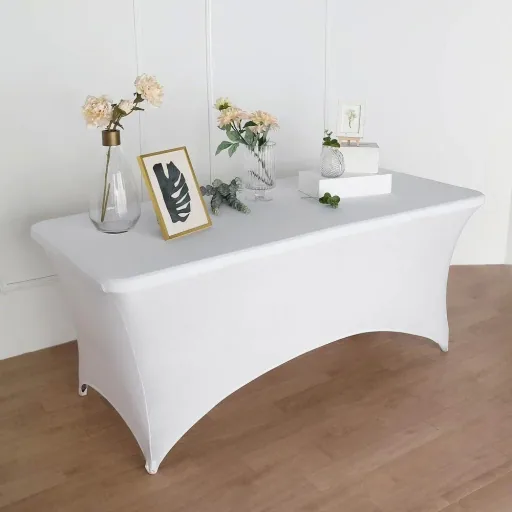 Schutzhülle für rechteckigen Tisch - Stretch - 75 x 180 x 74 cm - Weiß