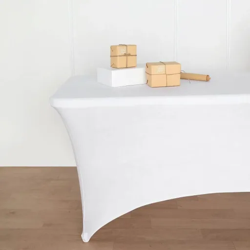 Schutzhülle für rechteckigen Tisch - Stretch - 75 x 180 x 74 cm - Weiß