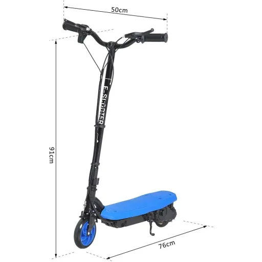 E-Scooter Tretroller Kinderroller Kinder Roller Metall Blau