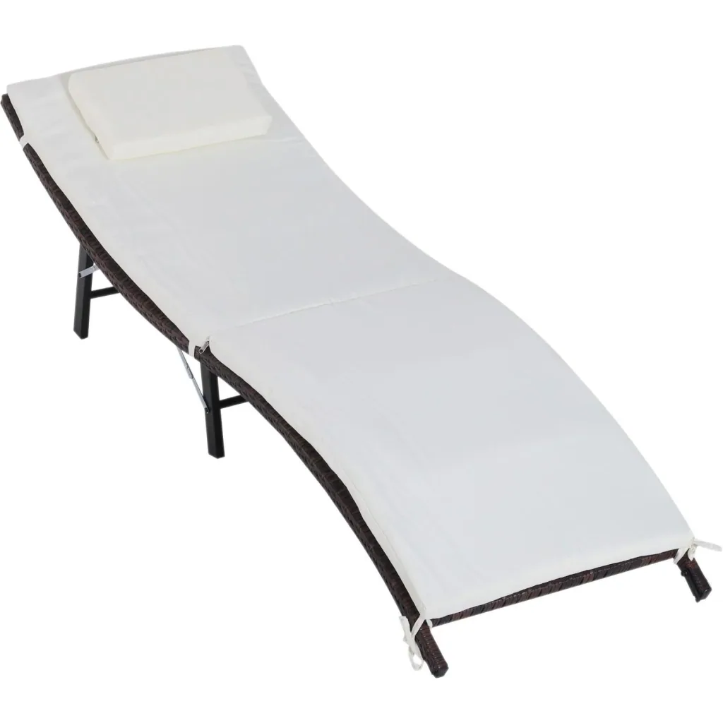 3er-Set Sonnenliege Gartenliege mit Tisch Gartenmöbel Polyrattan klappbar Braun 196 x 61 x 53 cm