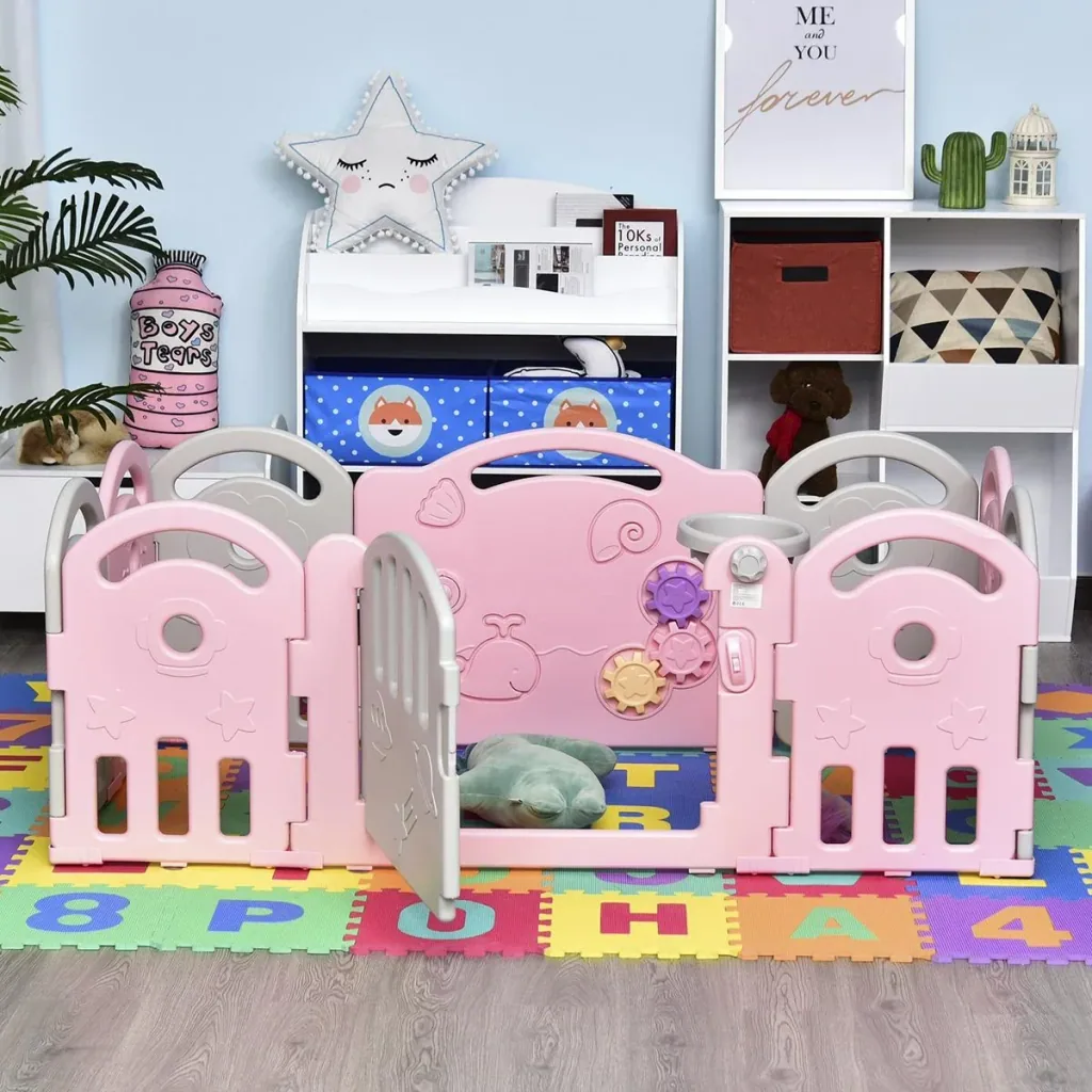 Baby Laufgitter mit Ballkorb und 3 Zahnräder