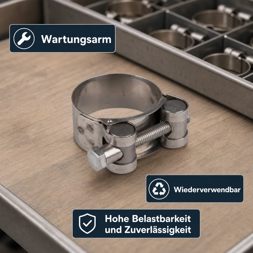 Schlauchschellen, Gelenkbolzenschelle 26-28mm, Edelstahl, DIN 3017