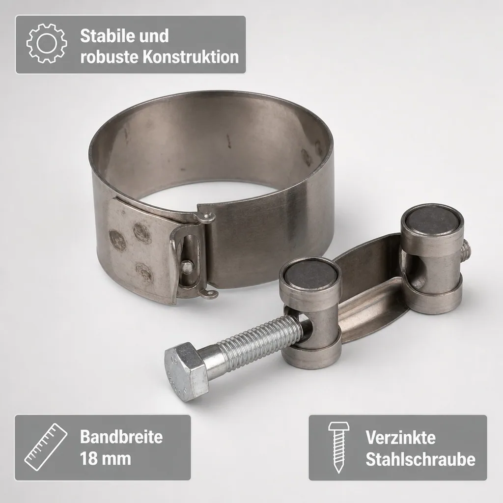 Schlauchschellen, Gelenkbolzenschelle 26-28mm, Edelstahl, DIN 3017
