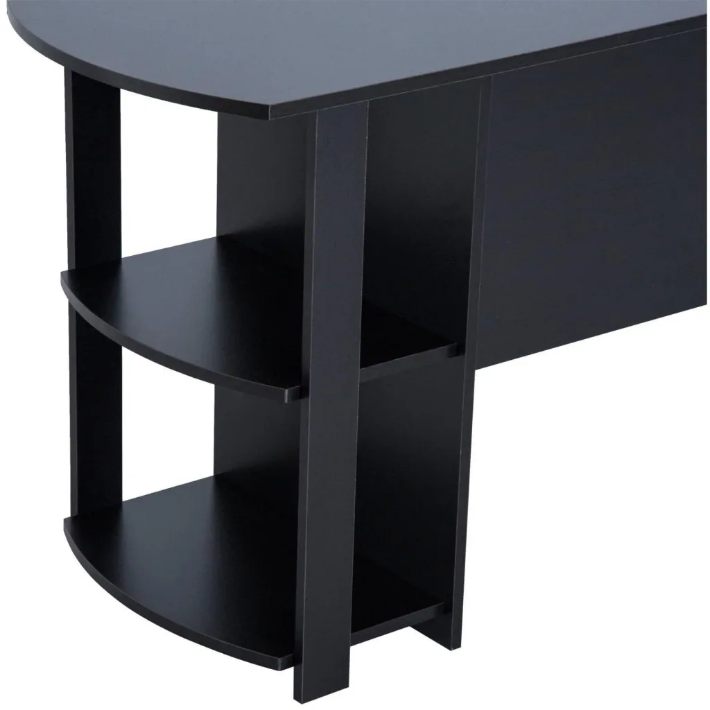 Eckschreibtisch Schreibtisch Staufach Schwarz L136 x B130 x H72cm