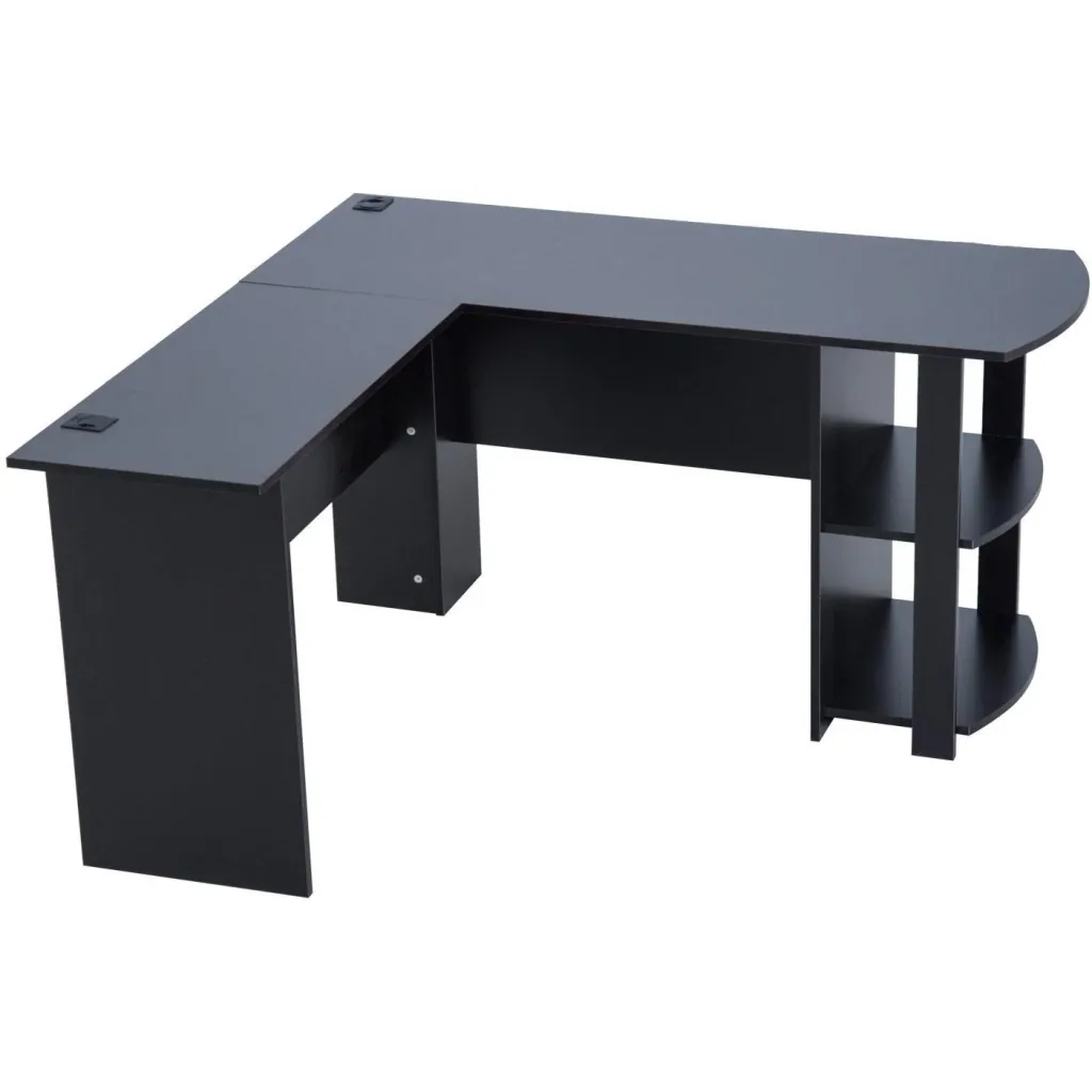 Eckschreibtisch Schreibtisch Staufach Schwarz L136 x B130 x H72cm