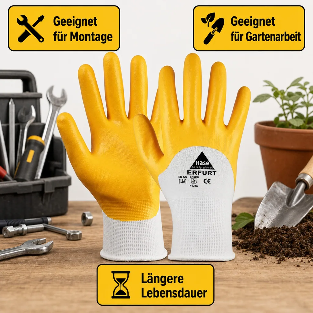 Nitril Arbeitshandschuhe Gr. 11, gelbe Arbeitshandschuhe