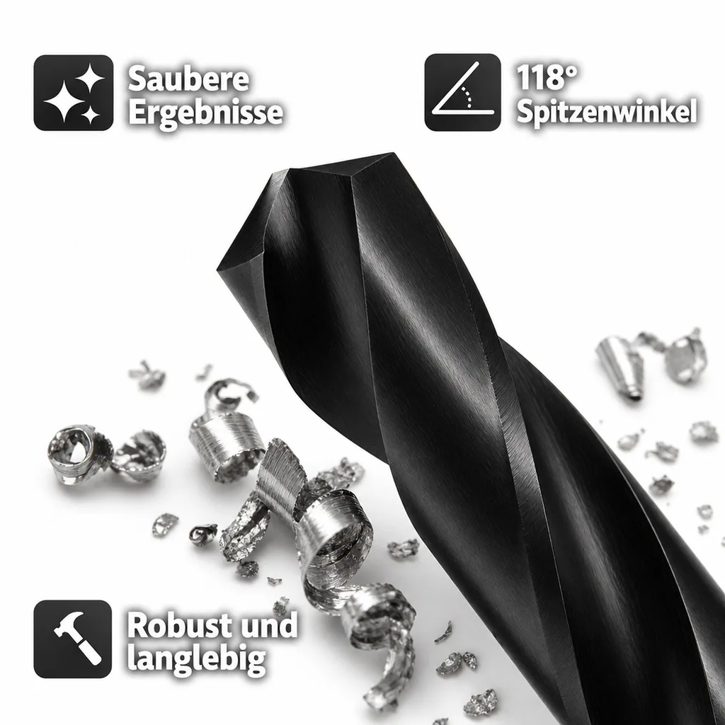 HSS Bohrer 17mm, Metallbohrer, Spiralbohrer DIN 338