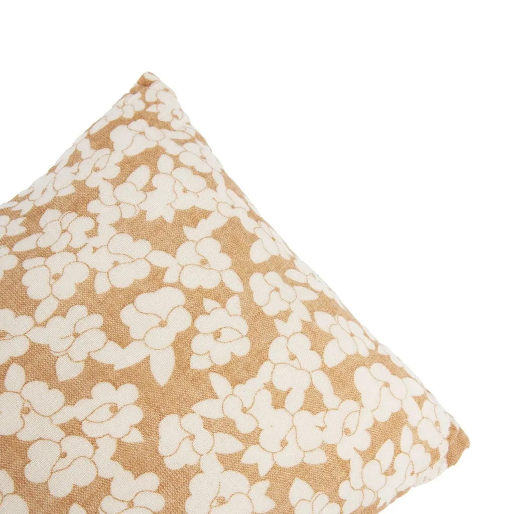 Nobodinoz WABI SABI Babykissen, Musselin Kissen, 35 x 23 x 5 cm, Farbe: Goldbraune Sakura
