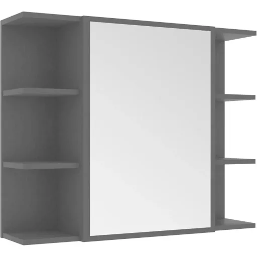Badspiegelschrank 80x20,5x64 cm Spanplatte schwarz