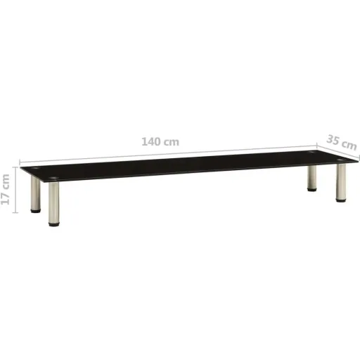 TV-Schrank 140x35x17 cm gehärtetes Glas schwarz