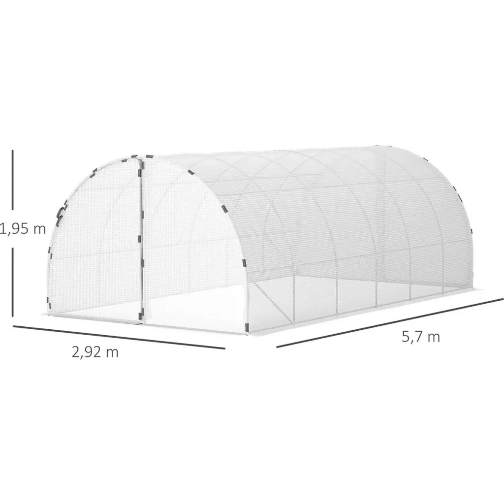 Foliengewächshaus begehbares Gewächshaus 570 x 292 x 195 cm Gartentunnel Folientunnel Tunnelgewächshaus Treibhaus Garten