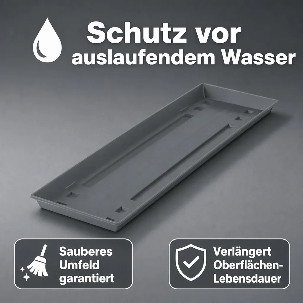 Blumenkasten Untersetzer, anthrazit, 60 cm