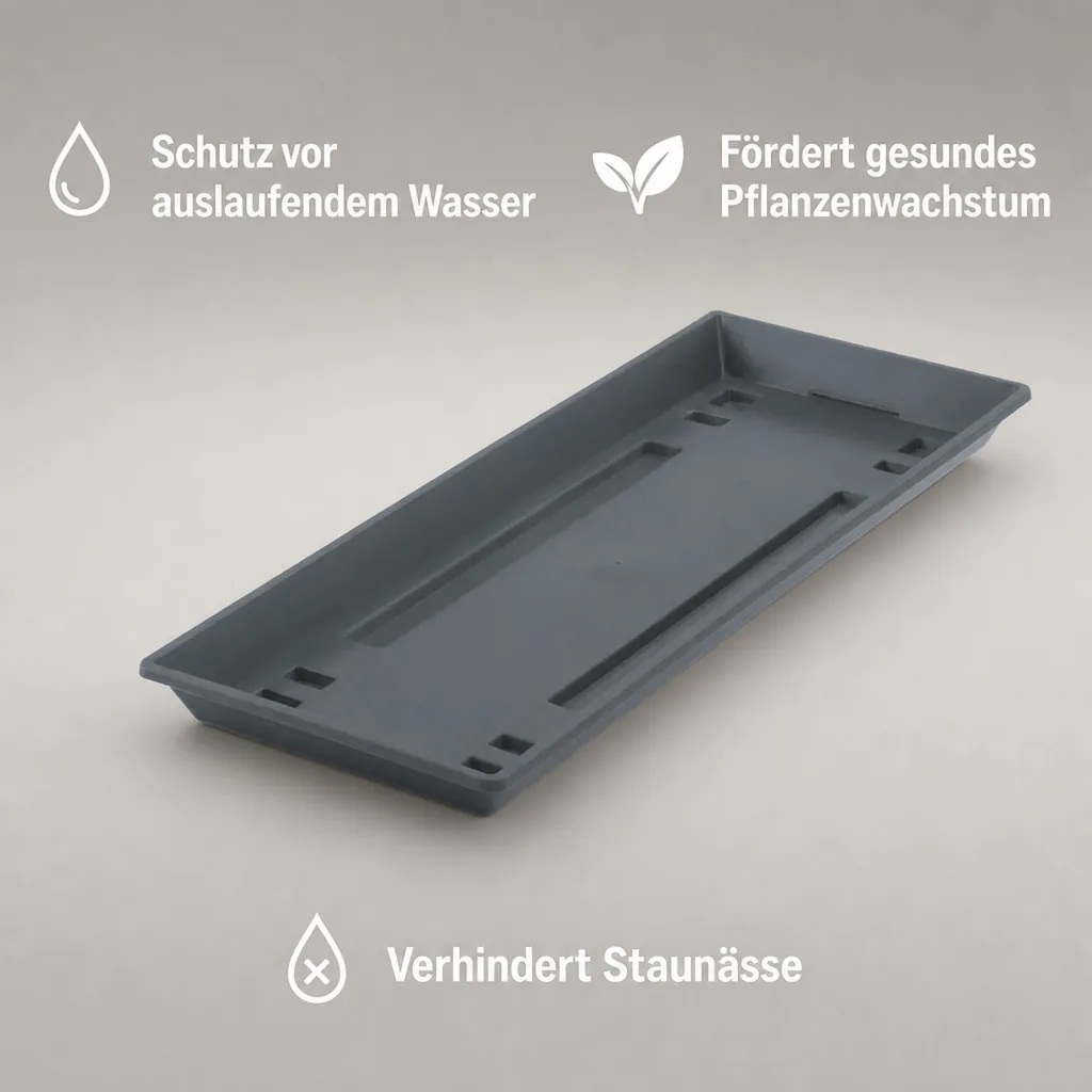 Blumenkasten Untersetzer, Blumenkasten 50 cm, anthrazit