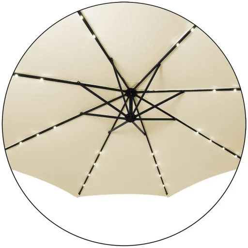 Sonnenschirm Mali mit LED-Beleuchtung kippbare Creme - Ø 3,3m