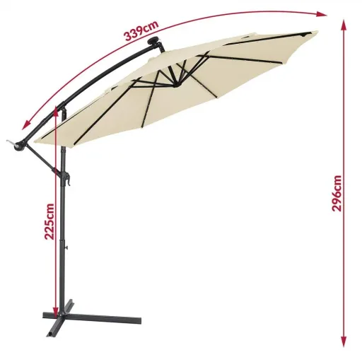 Sonnenschirm Mali mit LED-Beleuchtung kippbare Creme - Ø 3,3m
