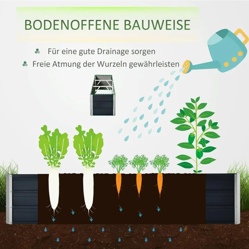 Hochbeet aus Stahl Gartenbeet Pfla