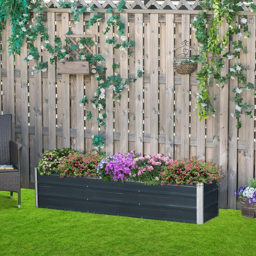 Hochbeet aus Stahl Gartenbeet Pfla