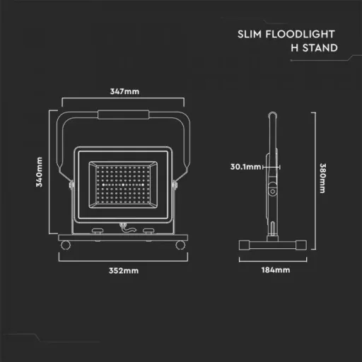 VT-109 LED Arbeitsscheinwerfer / Baulampe - 100W - 8000Lm - 4000K