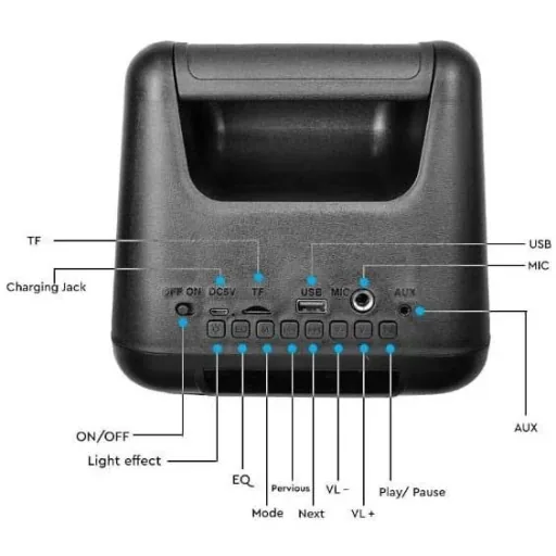 VT-6204-2 Mobiler Lautsprecher mit Bluetooth und RGB - 2x 10W