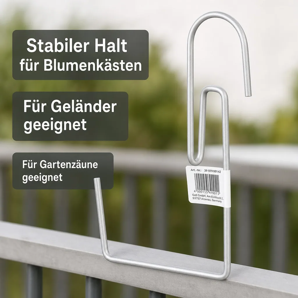 Blumenkastenhalter, Balkonkastenhalterung verzinkt, Typ G, 25kg, einfache Montage