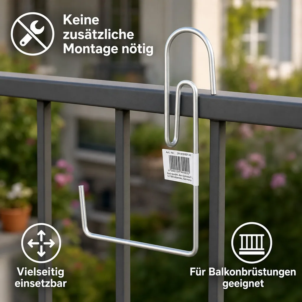 Blumenkastenhalter, Balkonkastenhalterung verzinkt, Typ G, 25kg, einfache Montage