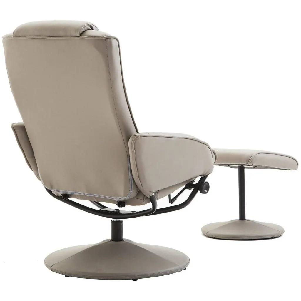Relaxsessel Fernsehsessel Armsessel 360° drehbar mit Fußstütze Grau